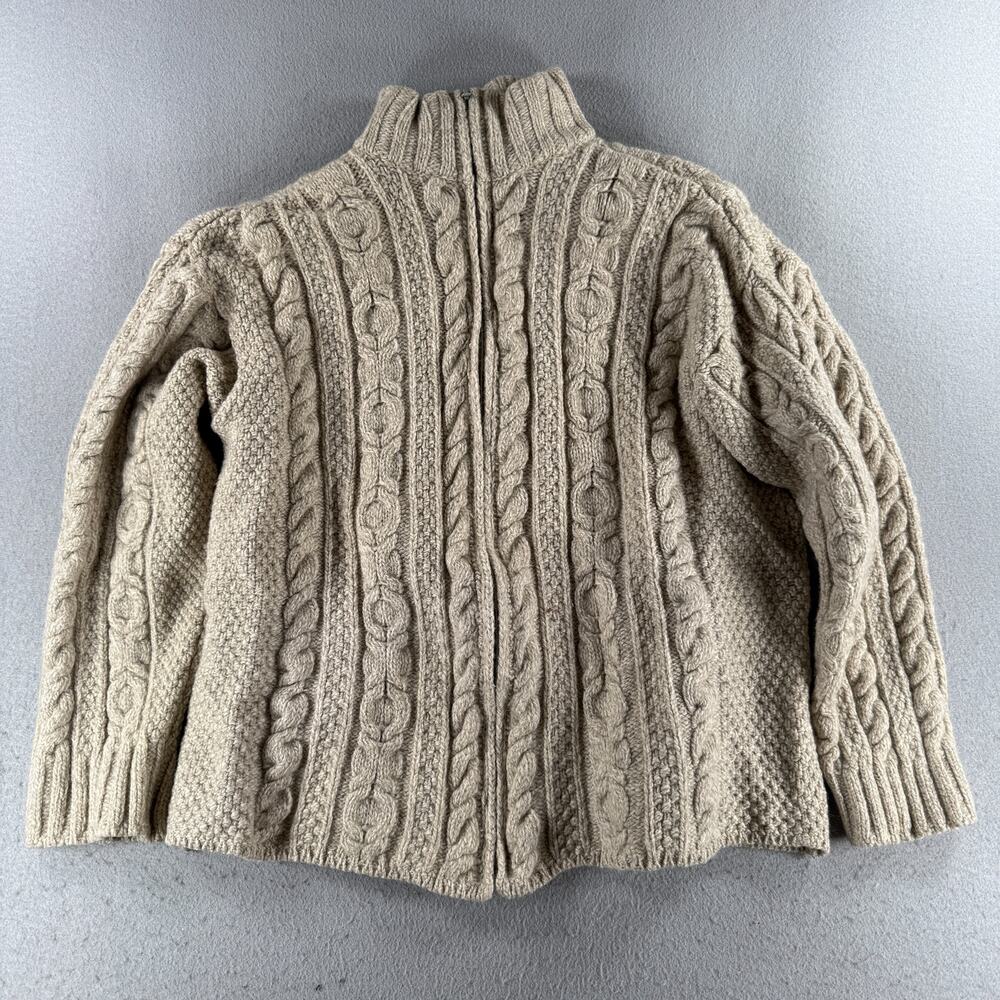 Aran Crafts Men's XL Merino Wool Cable Knit Full Zip Cardigan Sweater Ireland